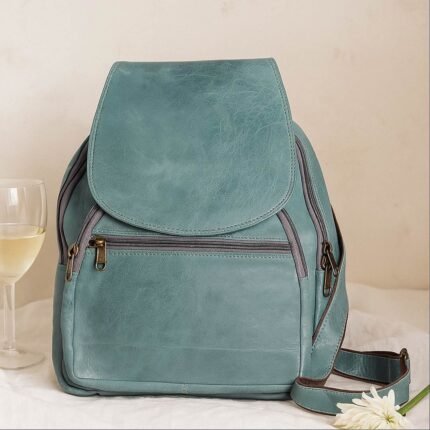 Aqua Luxe - Teal Leather Bag for Women
