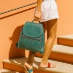 Aqua Luxe - Teal Leather Bag for Women - Image 3
