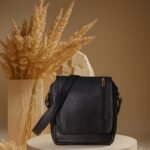 Axton – Black Leather Crossbody Sling Bag