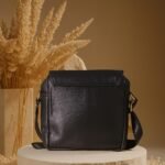 Axton – Black Leather Crossbody Sling Bag - Image 2