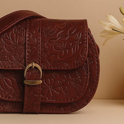 Baroque - Embossed Leather Sling Bag