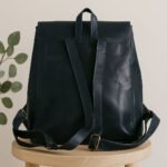 Blue Italian Leather Backpack - Image 2