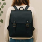 Blue Italian Leather Backpack - Image 5