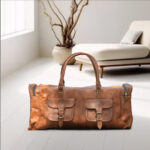 Leather Duffle Travel Bag