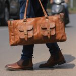 Brown Leather Duffle Bag