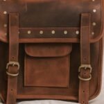 Brown Leather Saddle Bag - Motorcycle Side Bag - Image 2