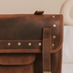 Brown Leather Saddle Bag - Motorcycle Side Bag - Image 3