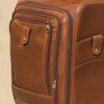 Cognac Glide Leather Trolley Bag - Image 2