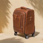 Cognac Glide Leather Trolley Bag - Image 4