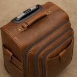 Cognac Glide Leather Trolley Bag - Image 5