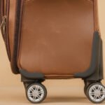 Cognac Glide Leather Trolley Bag - Image 7