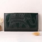 Emerald Elephant – Green Leather Hand Clutch - Image 2