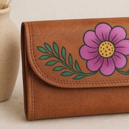 FloraCraft Hand-Painted Leather Wallet