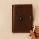 Leather Diary with Single Chakra Stone & Twist Lock - Image 2
