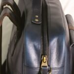 Navy Buckle Leather Backpack - Image 3