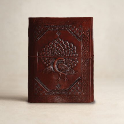 Peacock Leather Journal - Brown Leather Diary