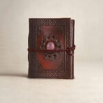 Pink Gemstone Embossed  Leather Diary