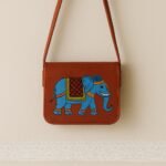 Royal Elephant Leather Sling Bag - Handpainted - Image 2