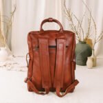 Rustic Brown Genuine Leather Backpack - Image 2