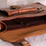 Rustic Brown Leather Satchel - Image 5