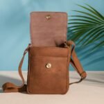 Rustic Tan Genuine Leather Sling Bag - Image 2