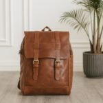 Rustic Tan Leather Backpack