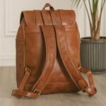 Rustic Tan Leather Backpack - Image 2