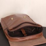 Rustic Tan Leather Backpack - Image 4