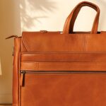Segmento Tan Leather Laptop Office Bag