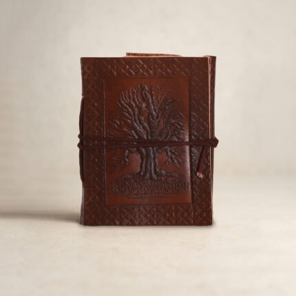Tree Embosed Pocket Size Leather Diary