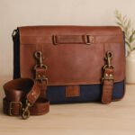 Urbano Leather & Canvas Messenger Laptop Bag