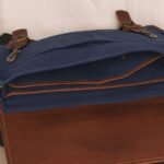 Urbano Leather & Canvas Messenger Laptop Bag - Image 3