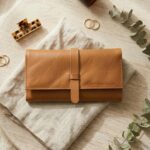 leather clutch wallet for women genuine leather