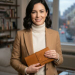 leather clutch wallet for women everyday use