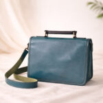 blue leather crossbody bag for women stylish