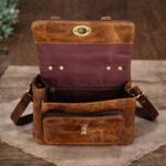 leather crossbody bag for men with compartments