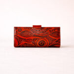 red leather clutch wallet for women genuine leather