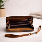 interior compartments of boho leather wallet