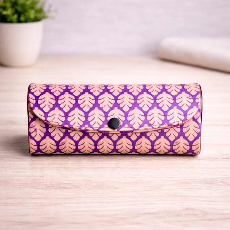 traditional block print glass case handcrafted eyeglass case