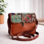 Zardozi Sling Bag with adjustable leather strap